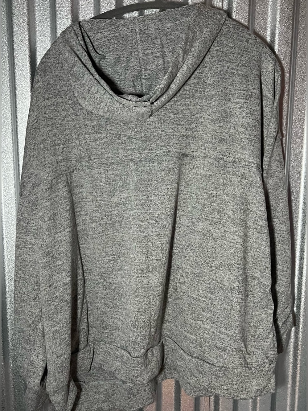 ANDRÉE BY UNIT Light Heather Gray Hoodie with Button Placket NWT 3X - Picture 3 of 4
